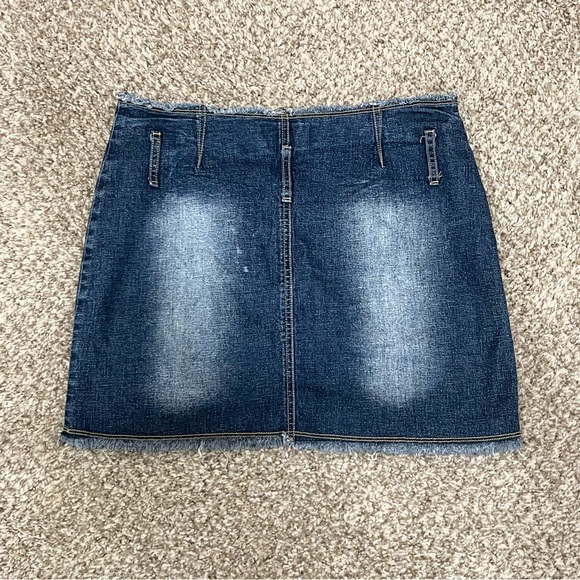 Vintage mcbling 90s Y2K 2000s Lazer Jeans denim mini skirt - Picture 2 of 3